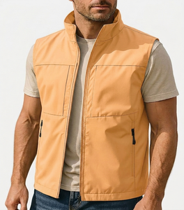 Gilet léger marron personnalisé pour homme, coupe-vent sans manches, vêtement d'extérieur décontracté à col montant pour l'automne – Fabricant - Product Image 3