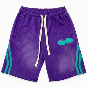 Conjuntos de Chándal Personalizados al por Mayor en Morado y Verde Azulado para Hombre, Sudaderas con Capucha y Pantalones Cortos, Ropa Deportiva Informal, Conjuntos Deportivos OEM ODM - Product Image 4