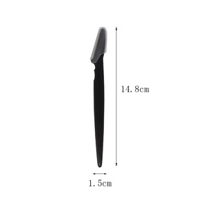 Rasoir à sourcils en plastique noir avec pointe dentelée, lame tranchante durable de 10 mm, outil de précision pour le façonnage des sourcils - Product Image 1