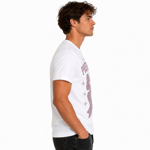 T-shirt Hip Hop à manches courtes de qualité supérieure pour hommes, logo personnalisé de haute qualité, t-shirt unisexe en coton imprimé en relief - Product Image 4