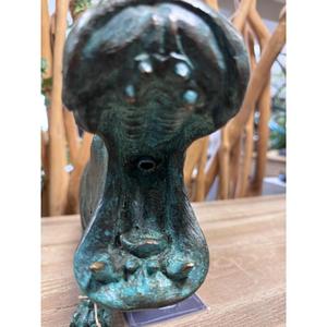 Garden Supplies Bronze Hippo Statue Patina Green Finish Outdoor Hippo Sculpture <b>Hand</b> <b>Casted</b> Vintage Hippopotamus Figurine Decor - Product Image 5