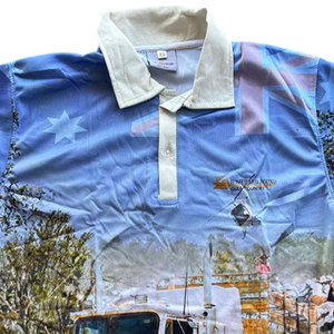 Chemise de pêche pour homme en coton et polyester, bleu marine, protection solaire UPF 50+, manches longues, col rond, performance - Product Image 4