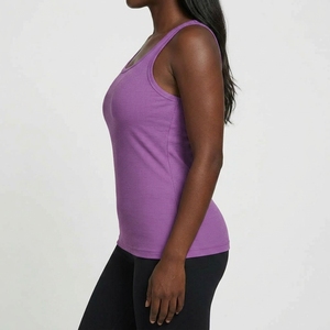 Ribbed Tank <b>Top</b> Sleeveless Scoop Neck Fitted Knit Lounge Comfortable Soft Relaxed Custom OEM Wholesale Manufacturer - Product Image 3