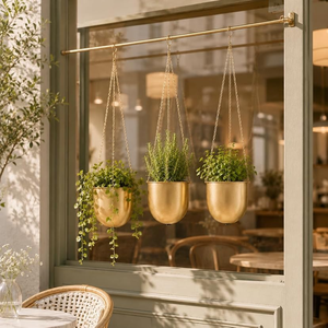 Maceta Colgante de Metal Hecha a Mano, Decorativa, para Plantas, para Interiores y Exteriores, Decoración del Hogar - Product Image 6