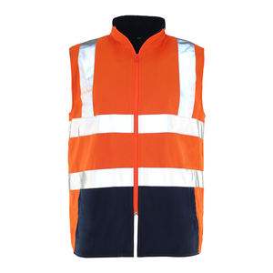 PLAYER'S POINT High Visibility Safety <b>Vest</b> CE/EU Certified Windproof Waterproof Orange Navy Reflective Stripes Zipper Workwear - Product Image 1
