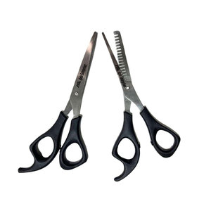 Ensemble de ciseaux professionnels noirs pour la coupe de cheveux en acier inoxydable, ciseaux de coupe et d'éclaircissement pour barbier, coiffure et beauté - Product Image 1