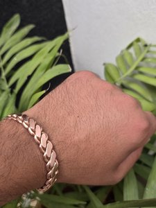 Handmade Pure <b>Copper</b> Braided Cuff Bangle Solid Metal <b>Copper</b> Craft Wheat Plait Healing Jewelry For Men and Women Plain OEM - Product Image 5