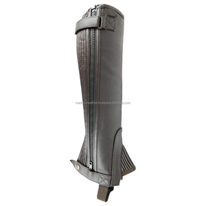 Guêtres d'équitation professionnelles en cuir véritable sur mesure, demi-guêtres de haute qualité LHC-0036 - Product Image 6