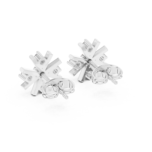 Luxury Vintage <b>Silver</b> IGI Certified Floral Diamond <b>Stud</b> Earrings Womens Modern Fine Jewelry for Wedding & Engagement - Product Image 3