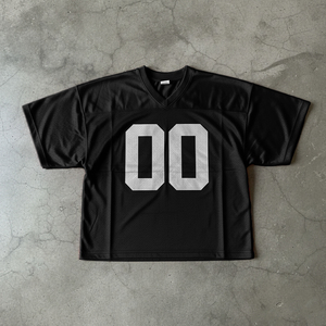 Camiseta de Béisbol Personalizada, Azul, Malla, Cuello en V, Manga Corta, Unisex, Absorbe la Humedad, Transpirable, Poliéster, Adulto, Número 00 Impreso en la Parte Delantera - Product Image 2