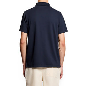 เสื้อโปโลกีฬายอดนิยม สีกรมท่าเข้ม สำหรับผู้ชาย ผ้าถัก ระบายอากาศได้ดี ยืดหยุ่นได้ ทรงปกติ สวมใส่สบาย  ปักโลโก้ได้ตามต้องการ - Product Image 2