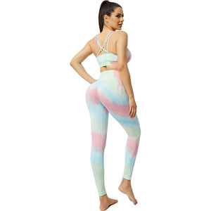 Ensemble athleisure femme asymétrique sans couture avec leggings taille haute et brassière de sport pour la gym et le yoga - Product Image 2