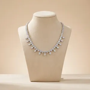 Collier tennis Hiphop en or massif éthique RAMDUT IMPEX avec diamants de laboratoire de qualité supérieure certifiés IGI - Product Image 1