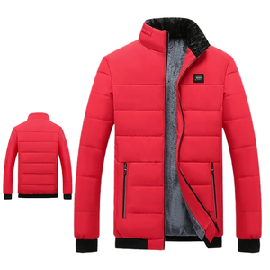 Parka d'hiver épaisse et rembourrée pour homme, col montant, coupe-vent, respirante, avec fermeture éclair et doublure polaire pour le froid - Product Image 1