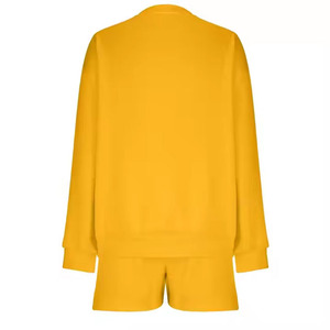 Ensemble deux pièces décontracté en toile lavée 100 % polyester pour femme, coupe régulière, manches courtes, col rond, respirant, longueur genou – Meilleures ventes - Product Image 6