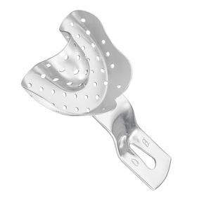 Plateaux d'empreinte dentaire manuels en acier inoxydable pour dents supérieures et inférieures, légers, certifiés CE, garantie 3 ans - Product Image 3