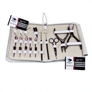 Kit de Pinzas para Extensiones de Cabello de Uso Comercial Lucky Lash, Herramientas de Acero Inoxidable para Instalar y Retirar Cuentas con Pinzas y Tijeras, Color Oro Rosa - Product Image 6