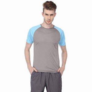 Private Label Men's <b>Raglan</b> Crew Neck T Shirt Custom Printed Tee Polyester Casual T-Shirt Sport <b>Top</b> T-Shirt Regular Fit T-Shirt - Product Image 1