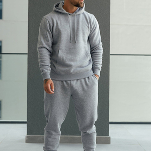Custom Logo Winter Solid Tracksuit <b>Flared</b> <b>Sweatpants</b> and Hoodie Sets for Men - Product Image 3