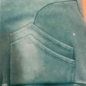Custom Heavyweight 380 GSM Cotton <b>Fleece</b> Hoodie Oversized Blank Streetwear Pullover for <b>Men</b> - Product Image 3