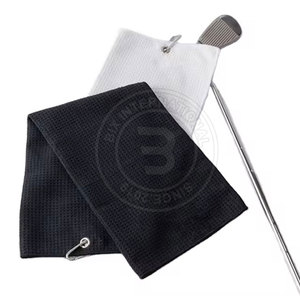 Serviette de golf gaufrée résistante aux intempéries avec anneau métallique antirouille pour équipement d'entraînement en extérieur - Product Image 3