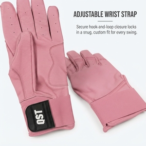 Wholesale Customizable Baseball Batting Gloves Sheepskin Leather Moisture Wicking Adjustable <b>Hook</b> Loop Closure Lightweight Team - Product Image 4
