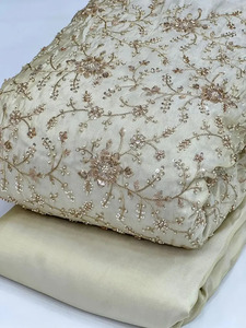 Designer Beaded Mesh Lace Fabric Pearl <b>Sequin</b> Embroidery Fabric Luxury Bridal Wedding Dress Textile <b>Material</b> - Product Image 6