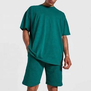 2025 été Logo personnalisé hommes ensembles coton biologique 2 pièces chemise et short ensemble hommes haute qualité t-shirt et short ensemble - Product Image 1