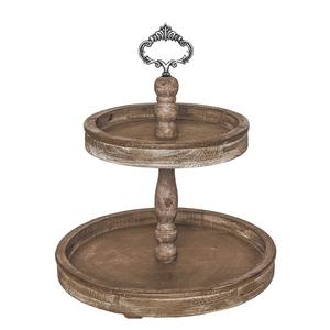 Soporte Redondo de Madera de 4 Niveles para Cupcakes, Bandeja Escalonada Rústica de Nogal Oscuro para Exhibición de Postres en Bodas y Fiestas, Sostenible - Product Image 5