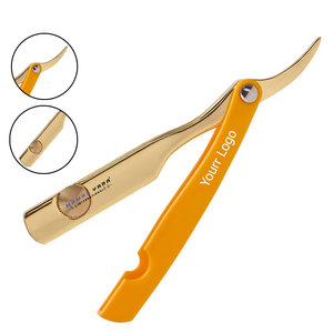 มีดโกนหนวดตรงสีทองพรีเมียม สแตนเลสสตีล พร้อมโลโก้สั่งทำ สำหรับการโกนหนวดแบบมืออาชีพ - Product Image 1