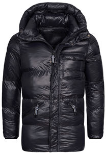 Chaqueta Acolchada Brillante Personalizable y Transpirable para Hombre, Chaqueta de Invierno Informal para Exteriores, Talla Grande, con Capucha y Cierre de Cremallera - Product Image 4