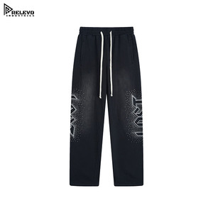 Pantalones Deportivos Unisex de Algodón Grueso – Joggers Estilo Vintage Lavado con Diseño de Pedrería - Product Image 6