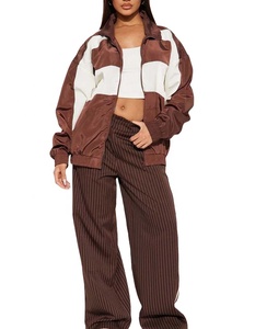 Veste coupe-vent légère de haute qualité pour femmes, taille XL, vêtements décontractés en tricot avec décoration à motifs unis, broderie, veste courte - Product Image 4