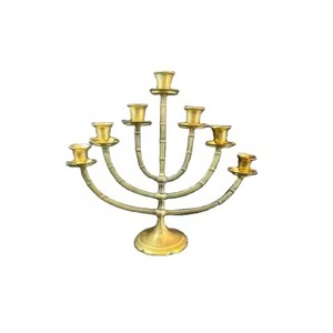 Élégant Chandelier Métallique à 9 Bras pour la Maison, Décoration Intérieure Stylée, Porte-Bougie Menorah - Product Image 4