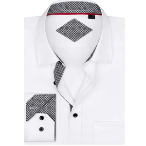 Chemise habillée noire pour homme 100 % coton, manches longues, boutonnée, formelle, décontractée, col classique, personnalisable OEM - Product Image 6
