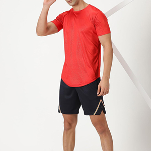 Men's <b>Geometric</b> Pattern Printed Athletic T-<b>Shirt</b> Curved Hem Gym Workout Fitness Top - Product Image 5