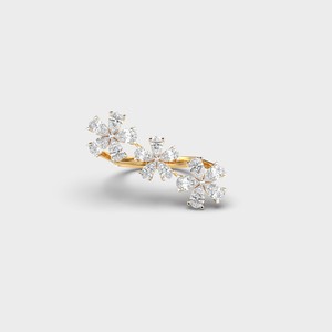 Flower Diamond <b>Cocktail</b> <b>Ring</b> In Yellow <b>Gold</b> Marquise Cut Romantic Women's Engagement <b>Ring</b> - Product Image 4