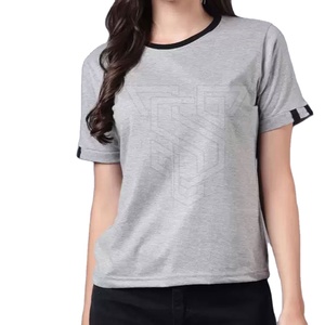 เสื้อยืดคอกลมผ้าฝ้ายผสมใยไผ่สำหรับผู้หญิง สไตล์ลำลองใส่สบาย เหมาะกับฤดูร้อน ดีไซน์เรียบง่าย ระบายอากาศได้ดี ผลิตในประเทศปากีสถาน - Product Image 1
