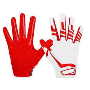 Gants de football américain en cuir synthétique personnalisables pour équipes – Confortables pour adultes et jeunes – Super adhérents pour les receivers – Personnalisables - Product Image 2