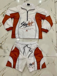 Top Quality Unisex Custom made Reflective Nylon <b>Jacket</b> Windbreaker Short Set Printed Track Pants Tracksuits for <b>Men</b> Shorts Set - Product Image 2