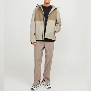 <b>Men's</b> Winter Vintage Stand Collar Hooded Windbreaker Front Logo Comfortable Warm Soft Shell <b>Fleece</b> <b>Lined</b> Casual <b>Jacket</b> - Product Image 2