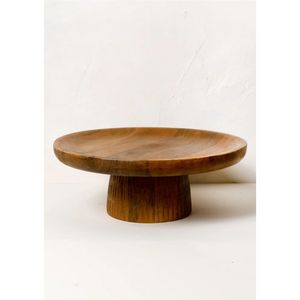 Support à gâteau carré en bois d'acacia rustique à bord naturel, socle à dessert en bois pour décoration de mariage et de fête - Product Image 6