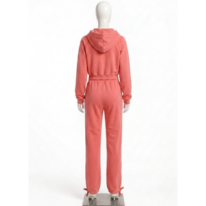 Ensemble de survêtement en molleton pour femmes, 2 pièces, sweat-shirt à capuche décontracté, pantalon de survêtement long avec poche, coupe classique, à porter toute l'année - Product Image 6
