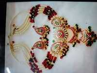 Parure de bijoux vintage ethnique en cuivre plaqué, forme cœur, avec cristaux, strass et perles d'imitation, collier de mariage pour femme
