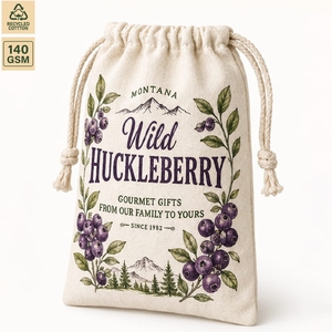 Bolsa de Almacenamiento con Cordón de Algodón de 140 GSM, Bolsa de Regalo Plana de 15x27 cm, Logotipo Personalizado al por Mayor, OEM, Marca Privada, Modelo HP-SB-5001 - Product Image 1