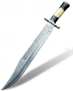 Handcrafted Damascus Steel Decorative Utility Tool <b>Bone</b> & Horn <b>Handle</b> Display Showpiece - Product Image 3