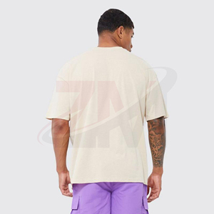 T-shirt en coton pour homme à imprimé violet, coupe classique, style streetwear décontracté, col rond, manches courtes - Product Image 2