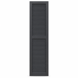 Volets en bois massif gris anthracite avec rail central, panneaux de fenêtre intérieurs traditionnels - Product Image 1