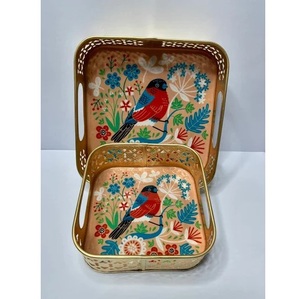Bandeja Metálica Tradicional con Diseño de Esmalte y Estampado Pichwai, Venta al por Mayor desde India - Product Image 6