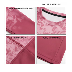 Chemise à manches longues de performance, anti-humidité, séchage rapide, imprimé dégradé, logo personnalisé, fourniture en gros de vêtements OEM - Product Image 2